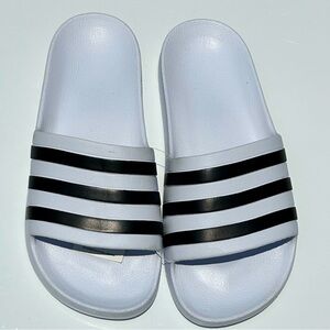 Adidas Stylish White and Black Slide Sandals
